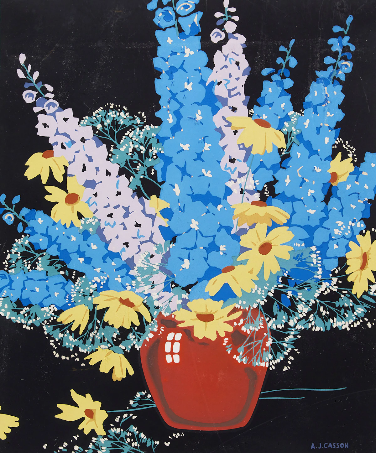 Alfred Joseph Casson, Delphiniums; Poppies; Hyacinths, three colour silkscreens