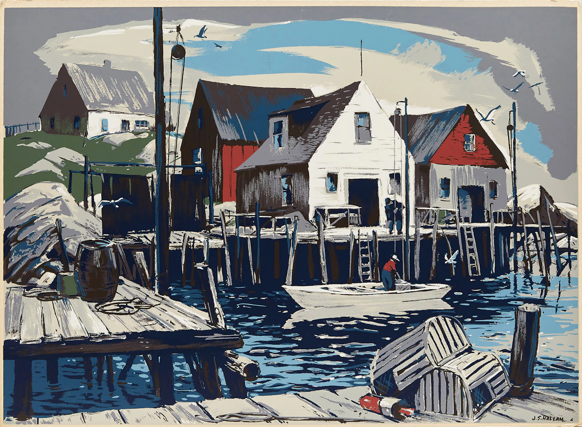 Joseph Sidney Hallam, Indian Harbour, Nova Scotia, sampson-matthews silkscreen