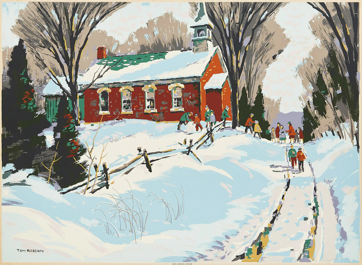 Thomas Keith Roberts, Red School House, sampson-matthews silkscreen