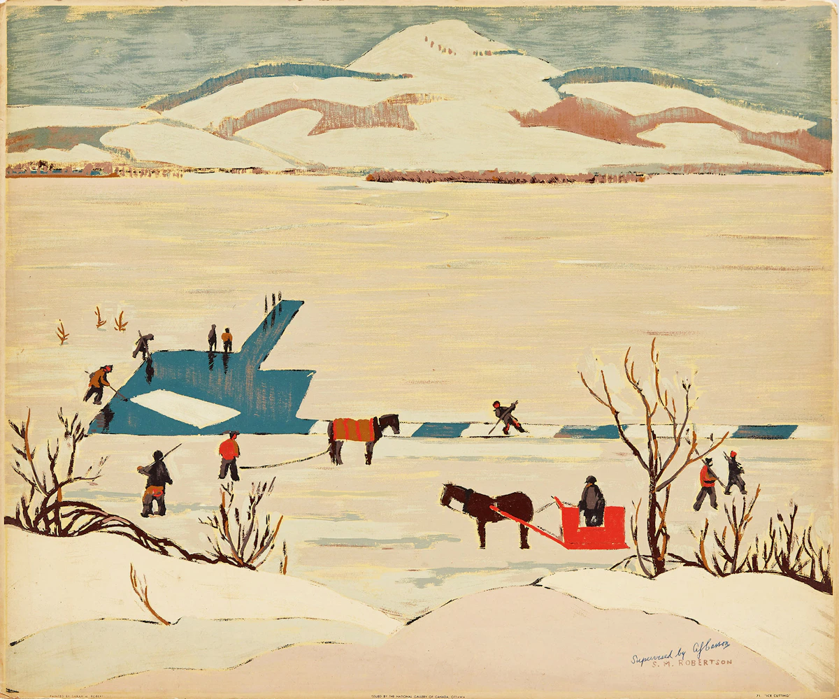 Sarah Margaret Robertson, Ice Cutting, sampson-matthews silkscreen