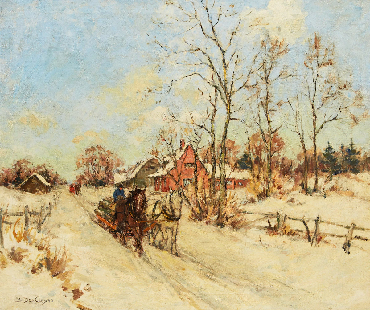 Berthe Des Clayes, The River Road, Melbourne, oil on canvas
