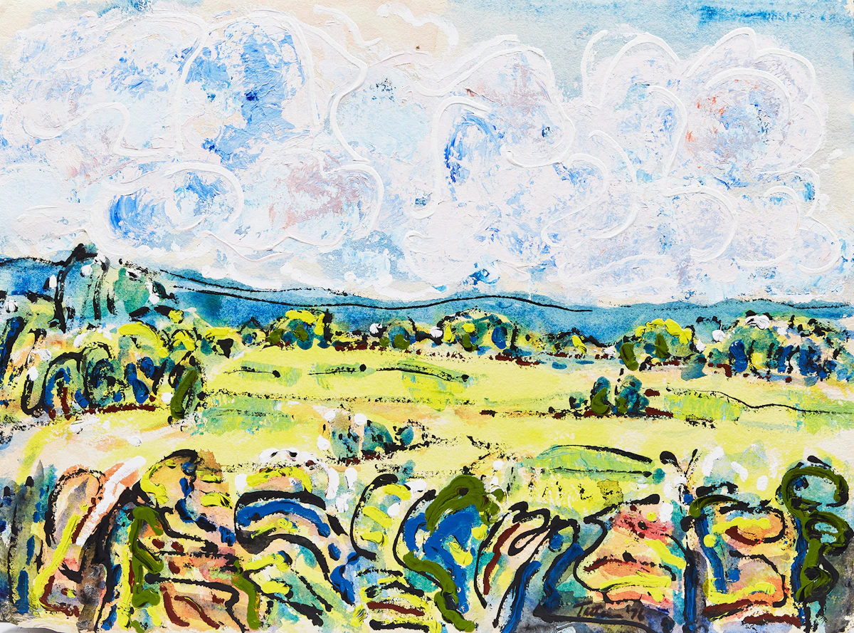 Mashel Teitelbaum, Summer Landscape, watercolour, 1976