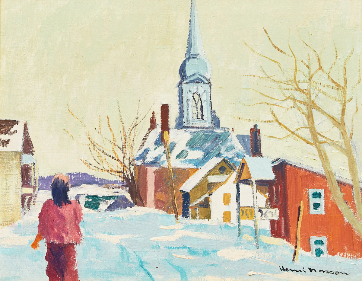 Henri Leopold Masson, Papineauville, oil on canvas, 1975