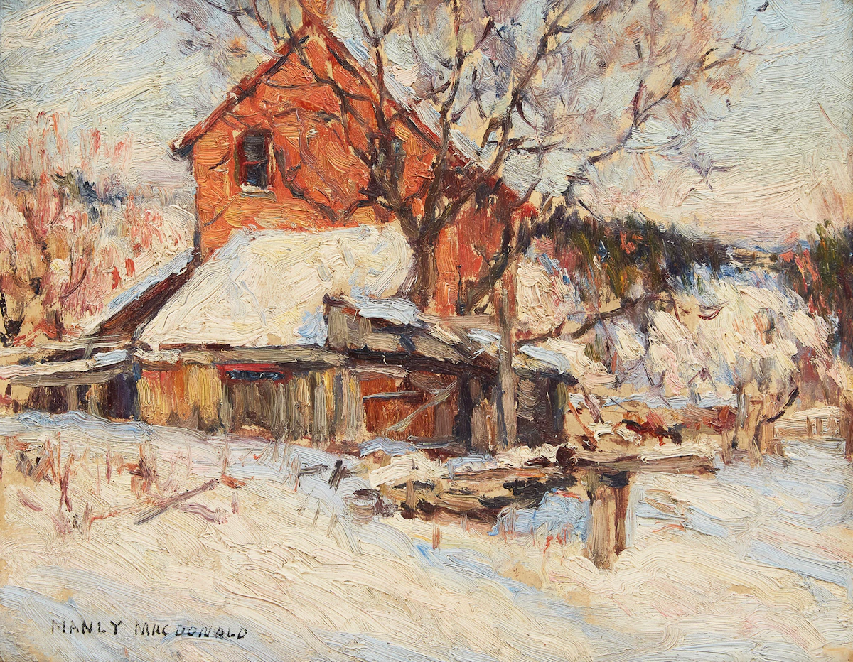 Manly Edward MacDonald, York Mills House in Winter, oil on board