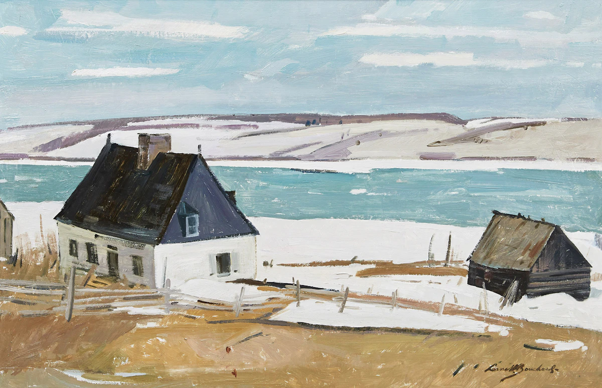 George Lorne Holland Bouchard, Manoir de Charlesville - Boischatel, P.Q. (Beaupre Coast), oil on masonite, 1970