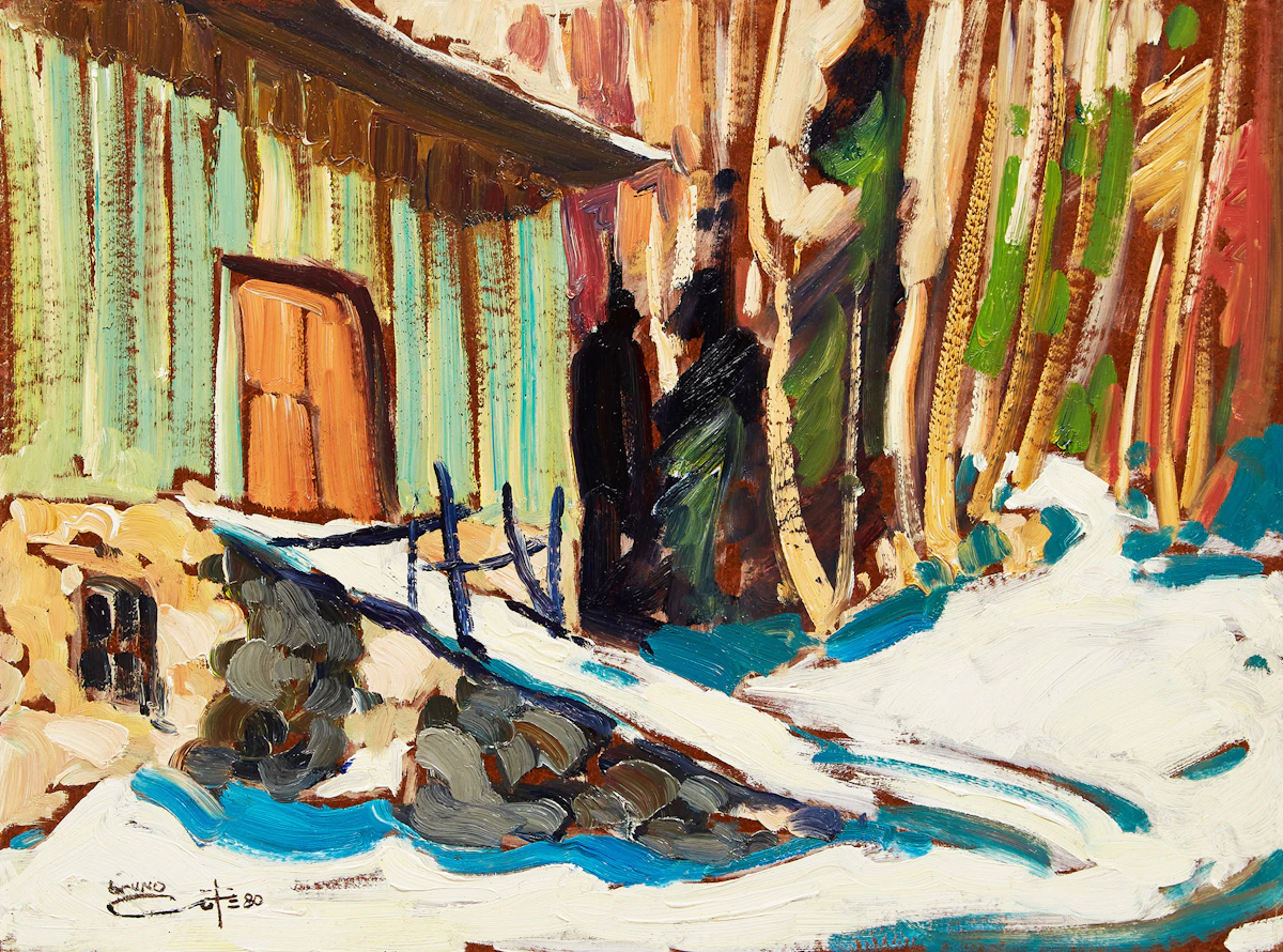 Bruno Côté, Baie St-Paul, oil on board, 1980