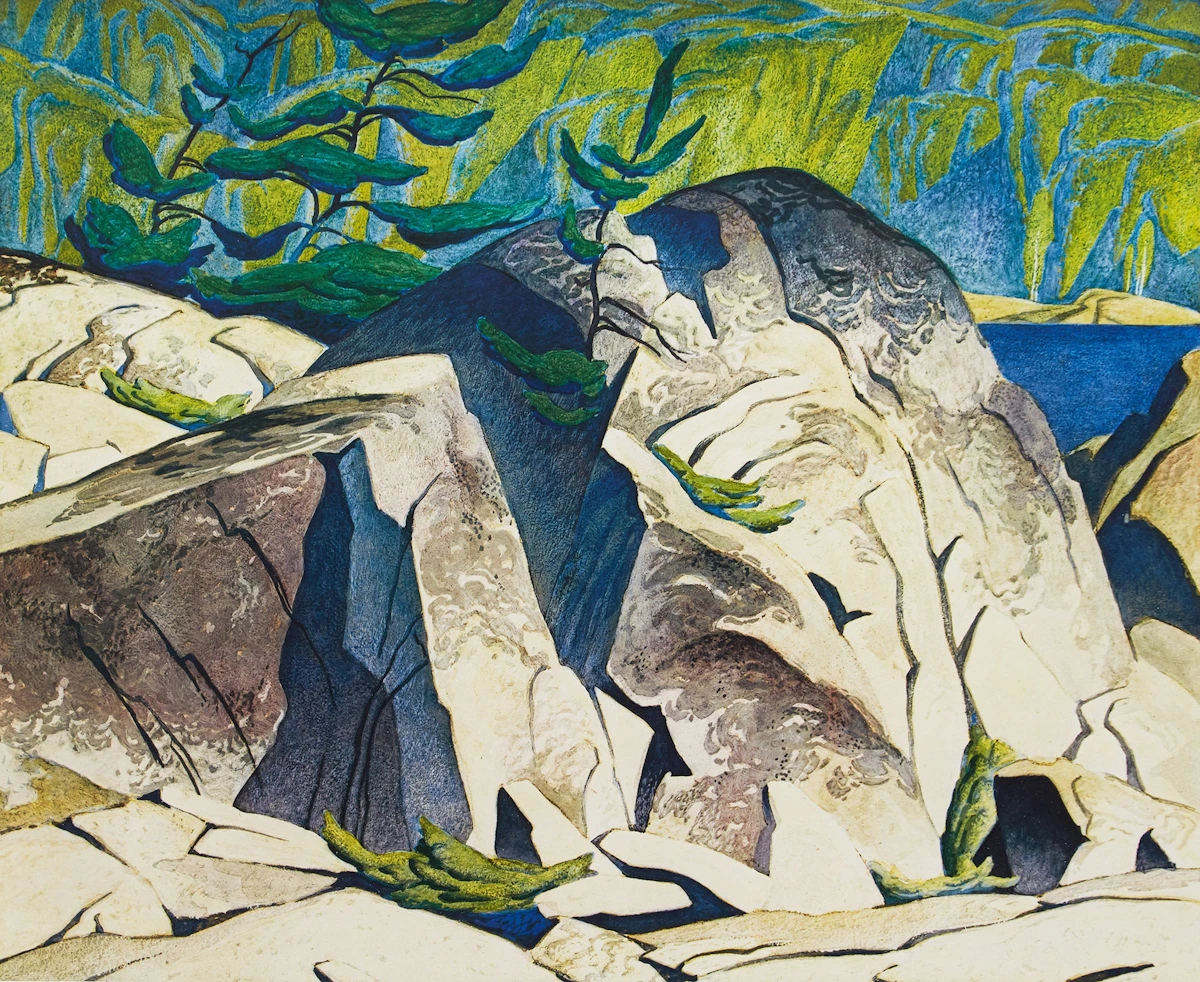 Alfred Joseph Casson, Rock Cluster, colour serigraph