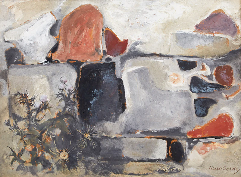 Ancient Wall and Thistle (Greece) by William Abernethy Ogilvie