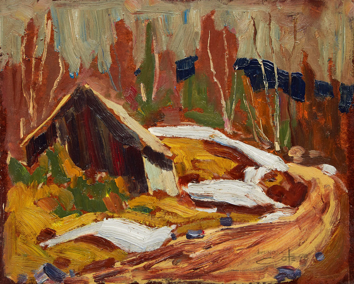 Bruno Côté, En revenant de Cap aux Oies, oil on board, 1978