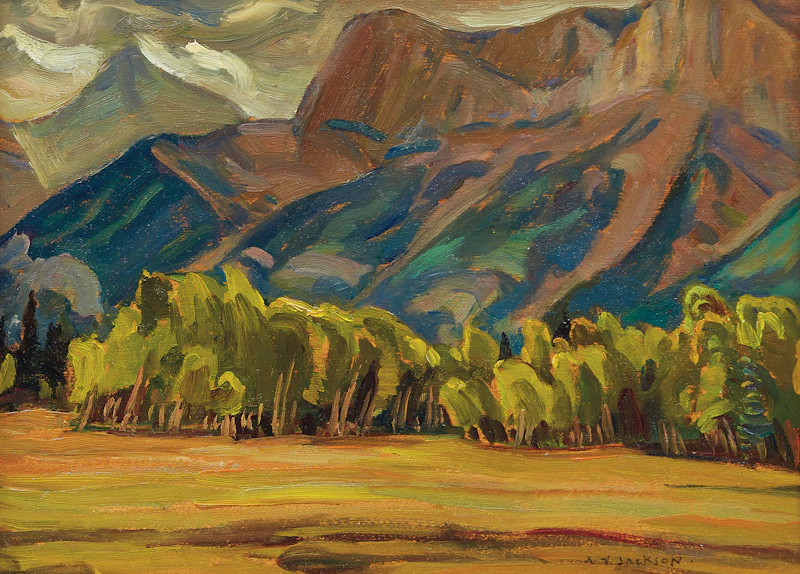 Alexander Young Jackson, Mount Rundle at Canmore, double-sided oil on board