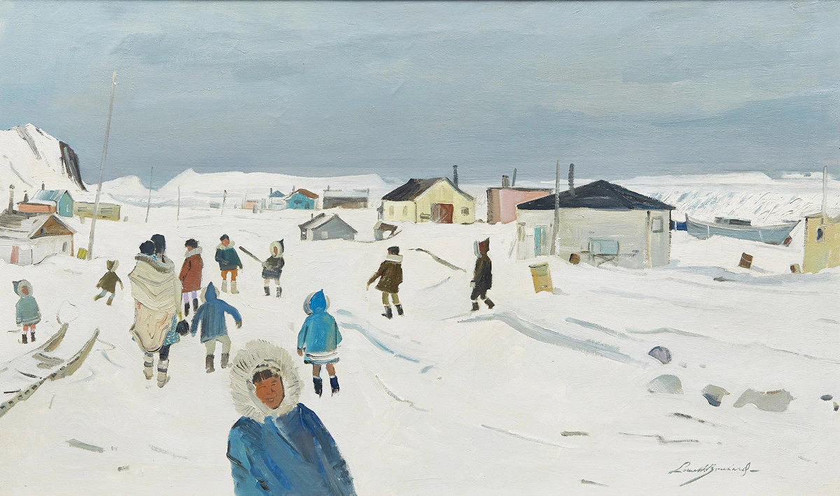 George Lorne Holland Bouchard, Ikaluit Village, Baffin Island, 1969 , oil on canvas, 1969