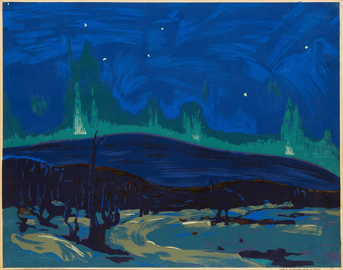 Tom Thomson, Northern Lights, sampson-matthews silkscreen