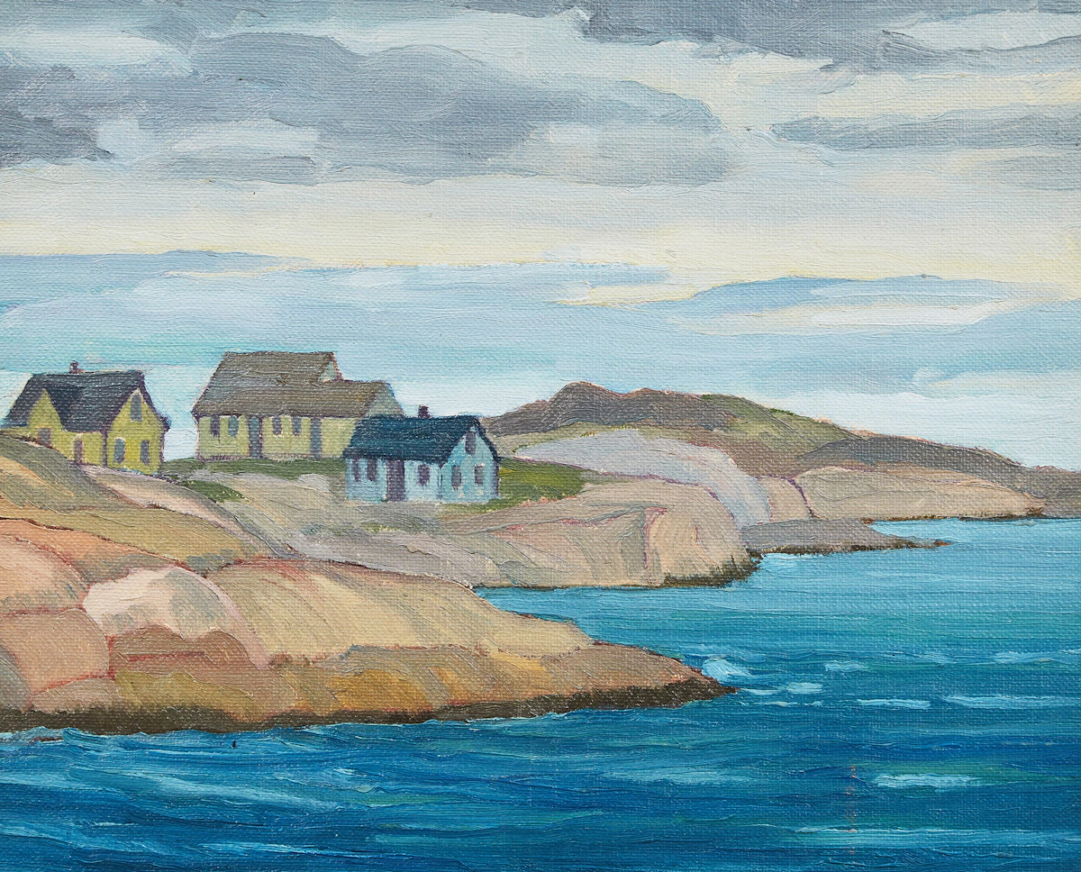 George Henry Griffin, Coastal Landscape, oil on canvas laid down on card, 1937