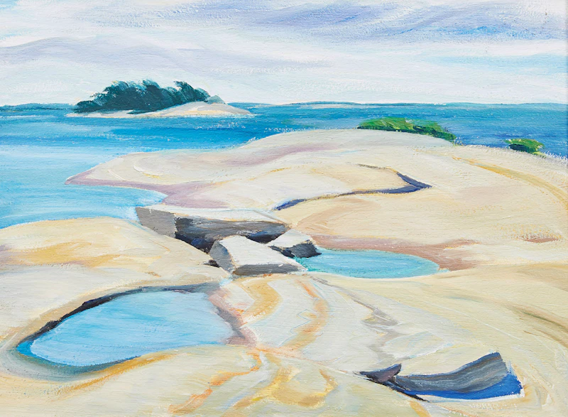 Doris Jean McCarthy, Edge of the Rocks at Holy Point, oil on panel