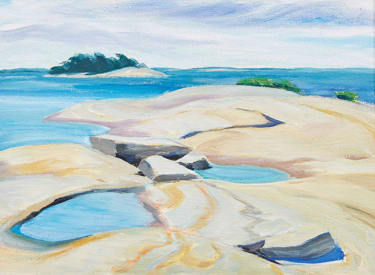 Doris Jean McCarthy, Edge of the Rocks at Holy Point, oil on panel, 1996