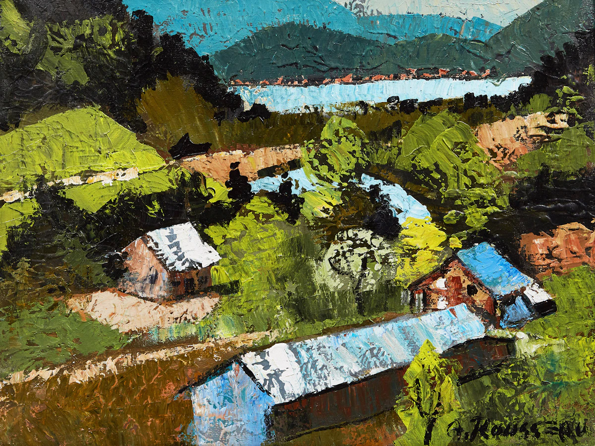 Albert Rousseau, Au Saguenay, oil on canvas