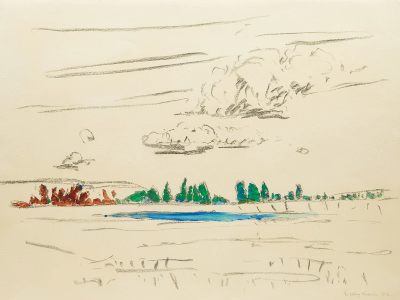 Trees Behind a Lake by Dorothy Elsie Knowles