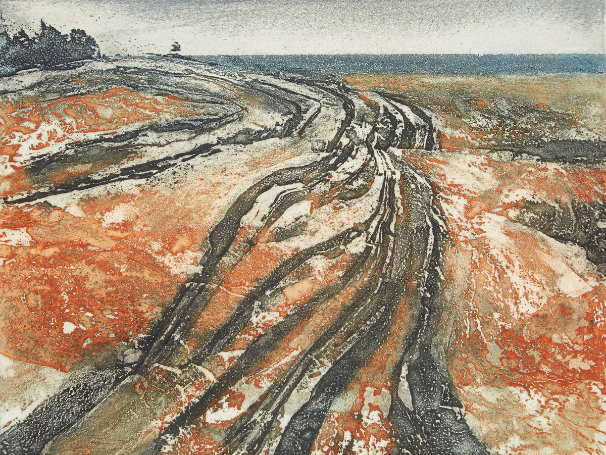 Edward John Bartram, Precambrian Suite #5, etching, 1992