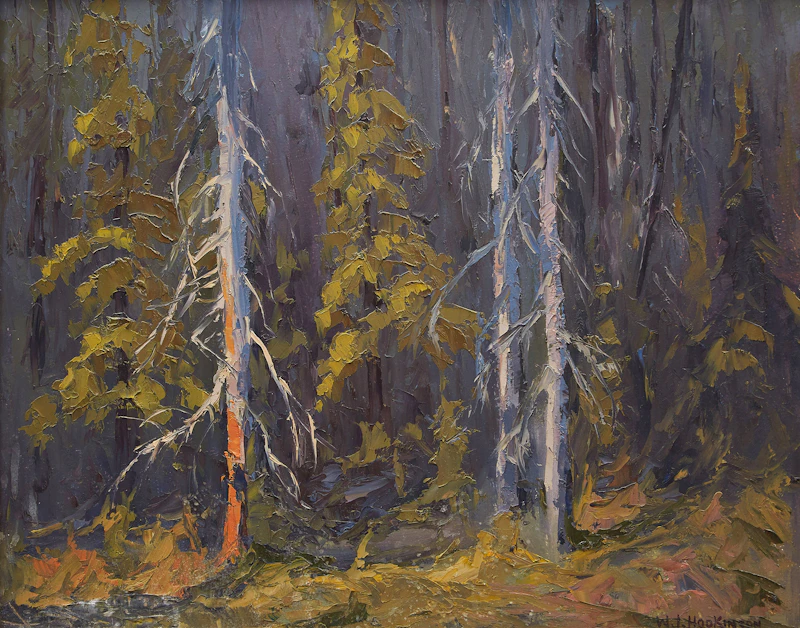 William John Hopkinson, Fir Trees, British Columbia , oil on board