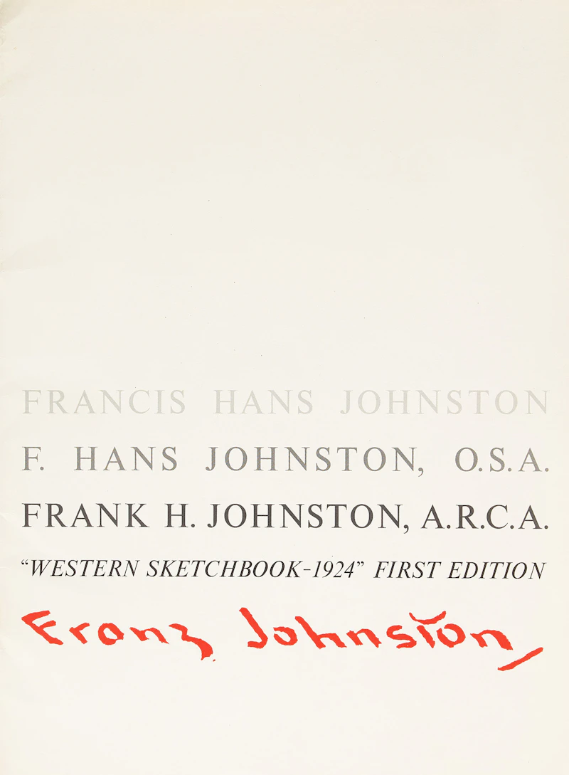 Frank Hans Johnston, Franz Johnston: Western Sketchbook - 1924, folio of eight prints