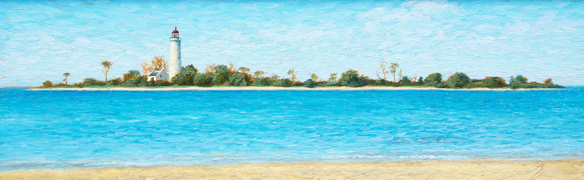 Bruno Capolongo, Chantry Island- Southampton (Study #1), oil on board, 2018