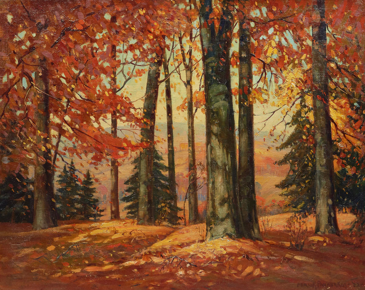 Frank Shirley Panabaker, Woodland Scene, oil on canvas laid down on masonite, 1932