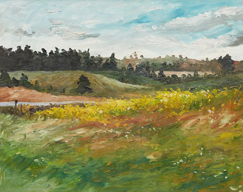 Bruce Steinhoff, Country Road, oil on board