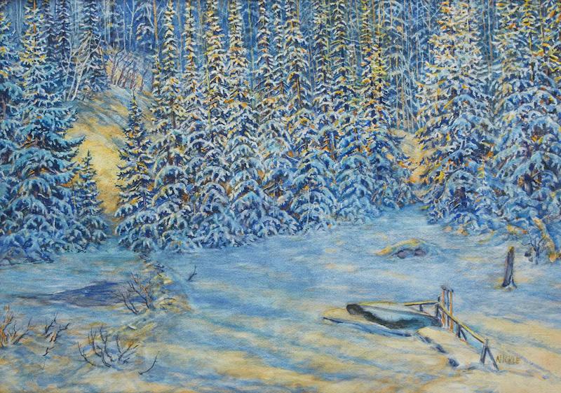 Lawrence Nickle, Winter Landscape , watercolour