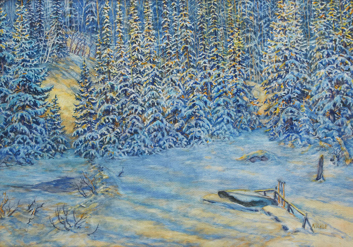 Lawrence Nickle, Winter Landscape , watercolour