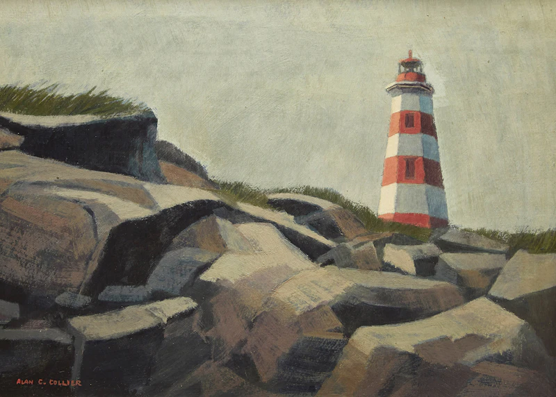 Alan Caswell Collier, West Head Light, Briers Island Off Digby Neck, N.S., oil on board