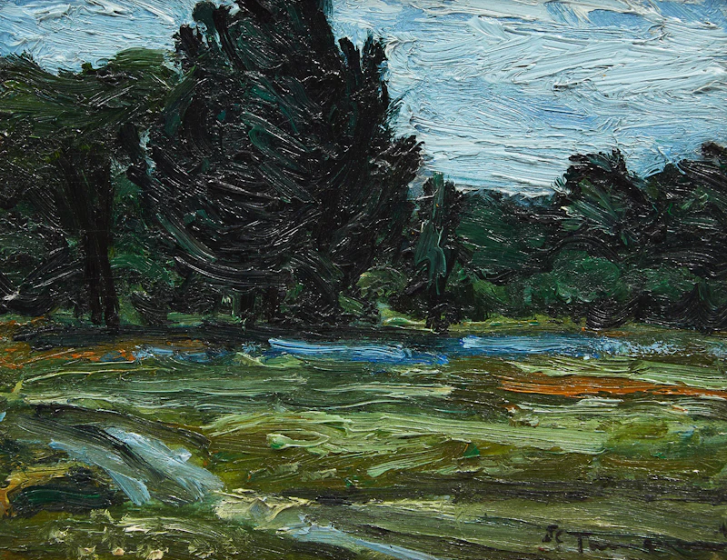 Jacques Godefroy de Tonnancour, Paysage , oil on board