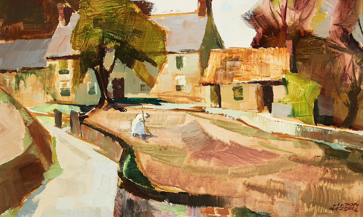 Hilton MacDonald Hassell, La Ferme, Fliquet  (Jersey Channel Isles), acrylic on board