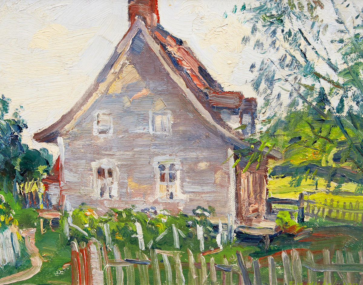 Albert Edward Cloutier, Summer Landscape, oil on board