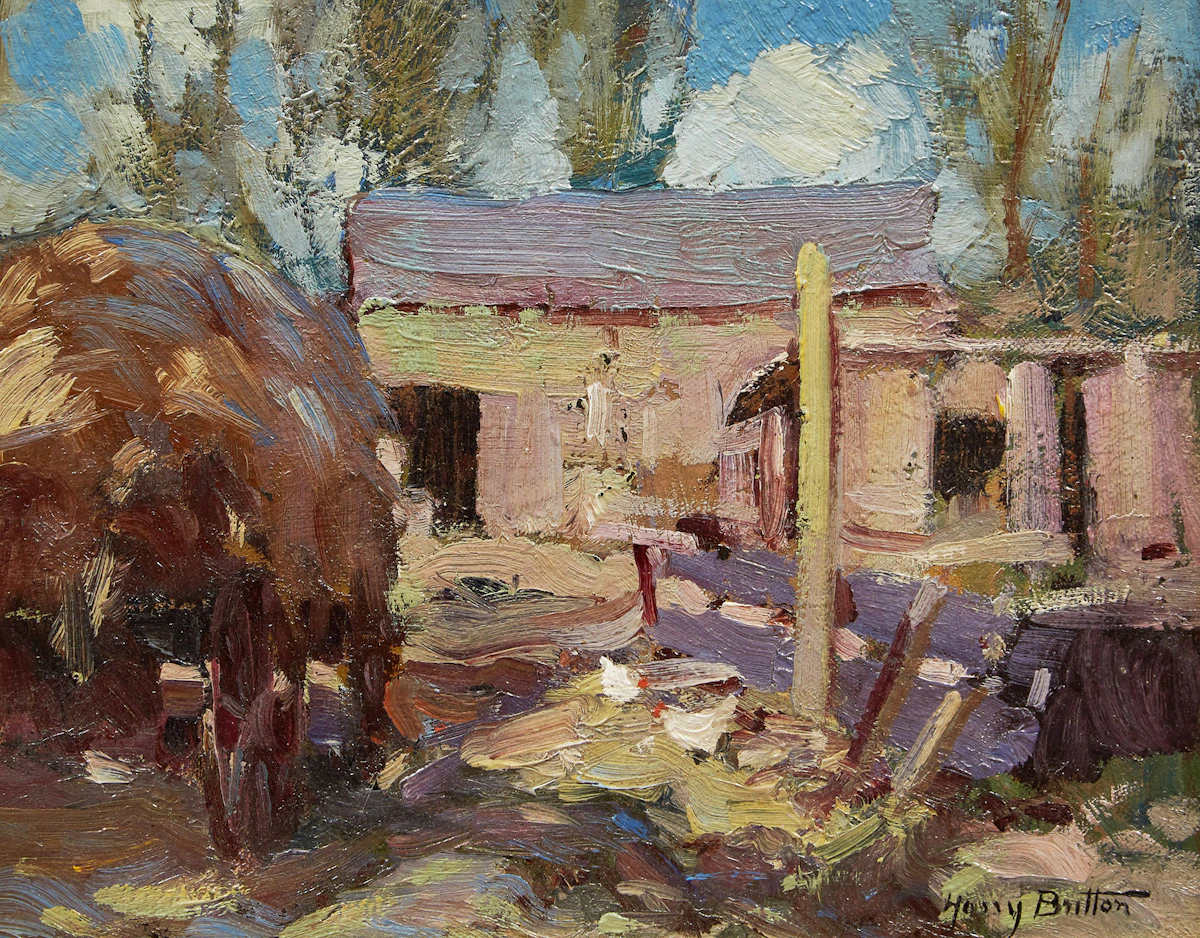 Harry Britton, Load of Hay, oil on board