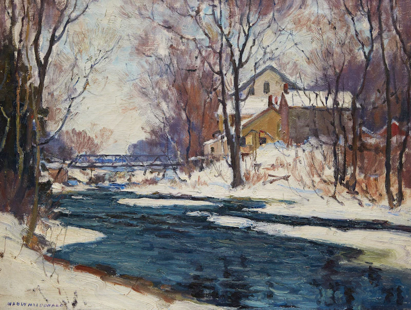 Winter Landscape with Mill by Manly Edward MacDonald