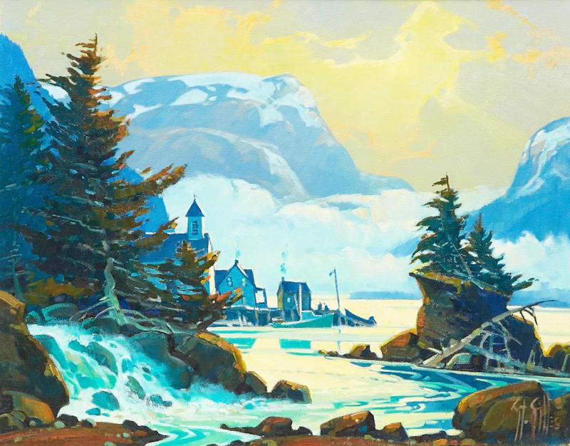 St. Gilles, Grand Codroy River, Nfld., oil on canvas