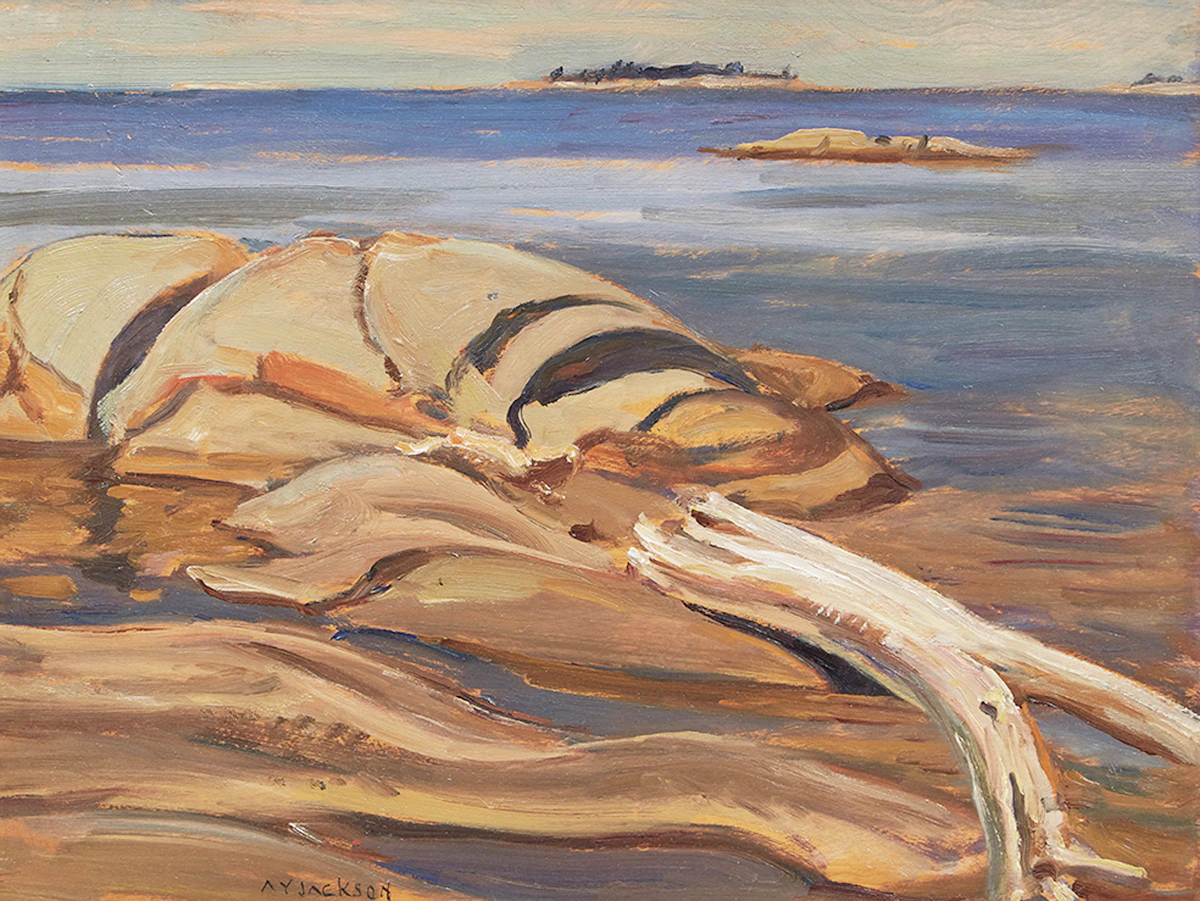 Alexander Young Jackson, Shoals, Georgian Bay , oil on board, 1959