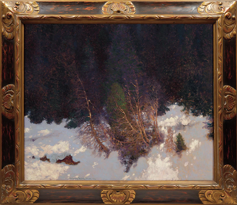Frank Hans Johnston, The Velvet of Winter Woods, oil on board, 1932 - view 2