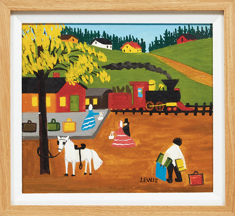 Maud Lewis, At the Train Station, mixed media on board - view 2