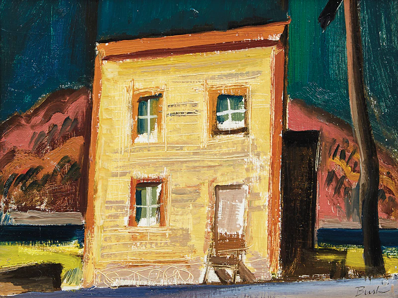 Jack Hamilton Bush, House on the Highway, oil on board