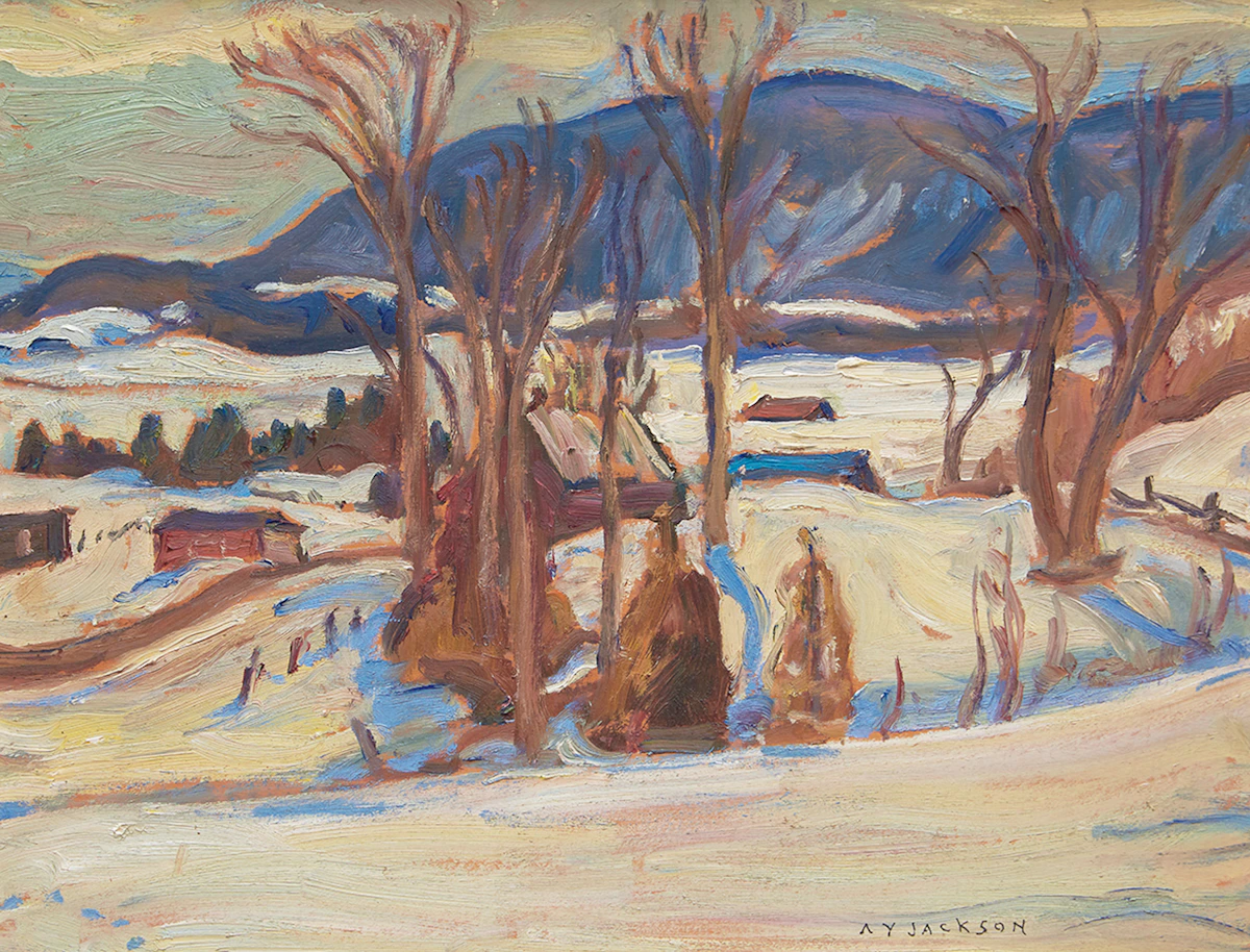 Alexander Young Jackson, Hills Near Ripon, Quebec, oil on board, 1962