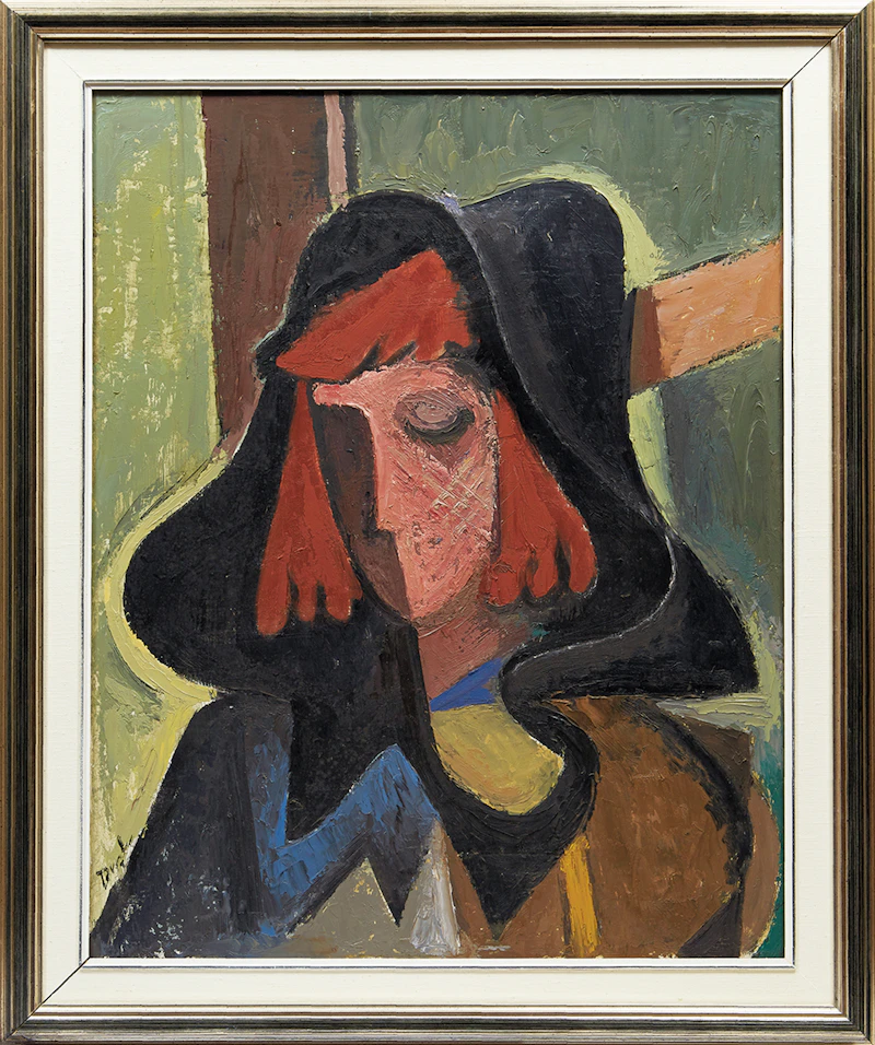 Jack Hamilton Bush, Girl with Red Hair , oil on board, 1949 - view 2