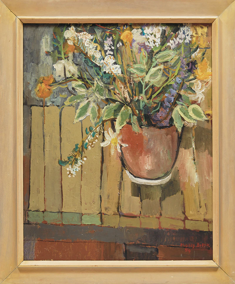 Molly Lamb Bobak, Flowers 4, oil on board, 1954 - view 2