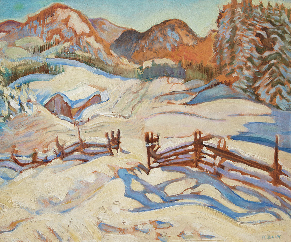 Kathleen Frances Daly Pepper, Winter Charlevoix (1931), oil on board, 1931