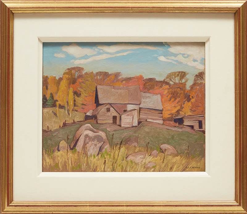 Alfred Joseph Casson, Farm Near Baptiste, oil on board, 1953 - view 2