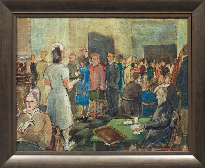 Molly Lamb Bobak, Cafeteria , oil on canvas, 1946 - view 2