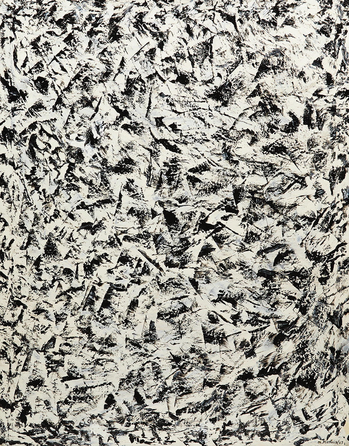 Marcella Maltais, Rébellion, oil on canvas, 1957