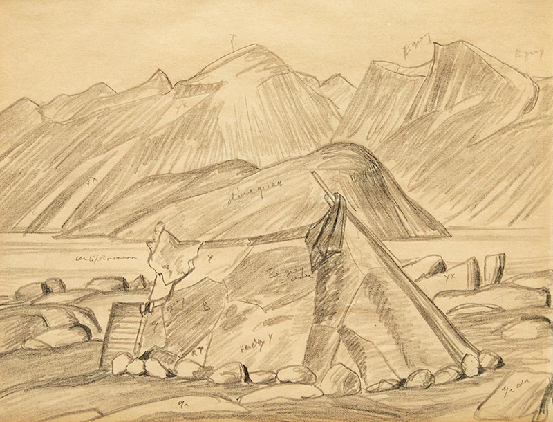 Lawren Stewart Harris, Arctic Tent, Pangnirtung, Baffin Island, graphite on paper - view 4