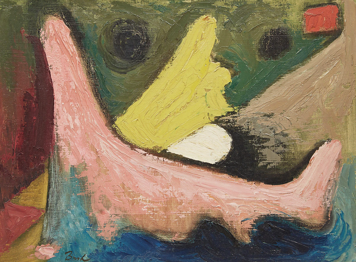 Jack Hamilton Bush, The Red Square, oil on masonite, 1947