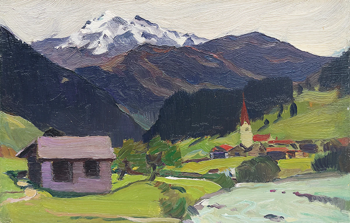 Clarence Alphonse Gagnon, The Alps, oil on panel, 1928